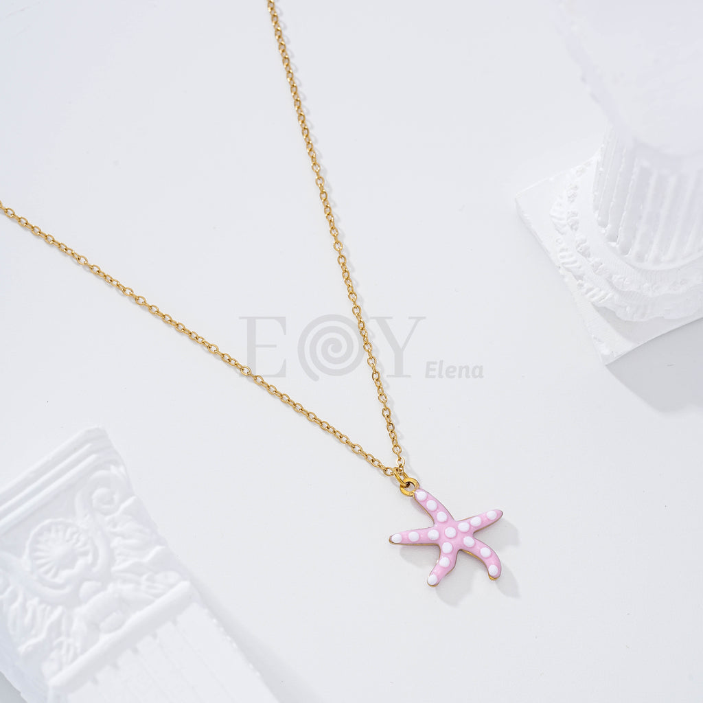 Collar estrella de mar lunares
