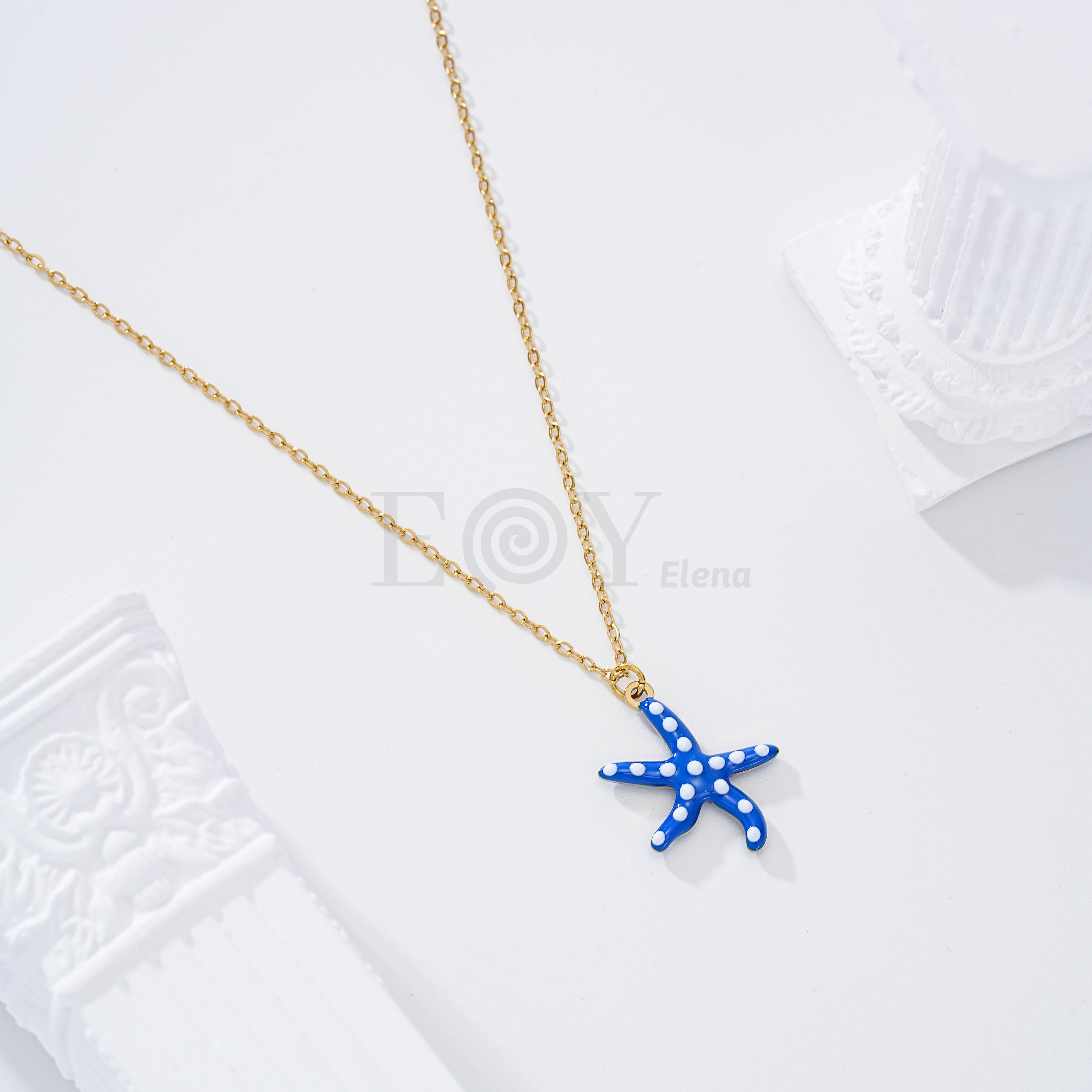 Collar estrella de mar lunares