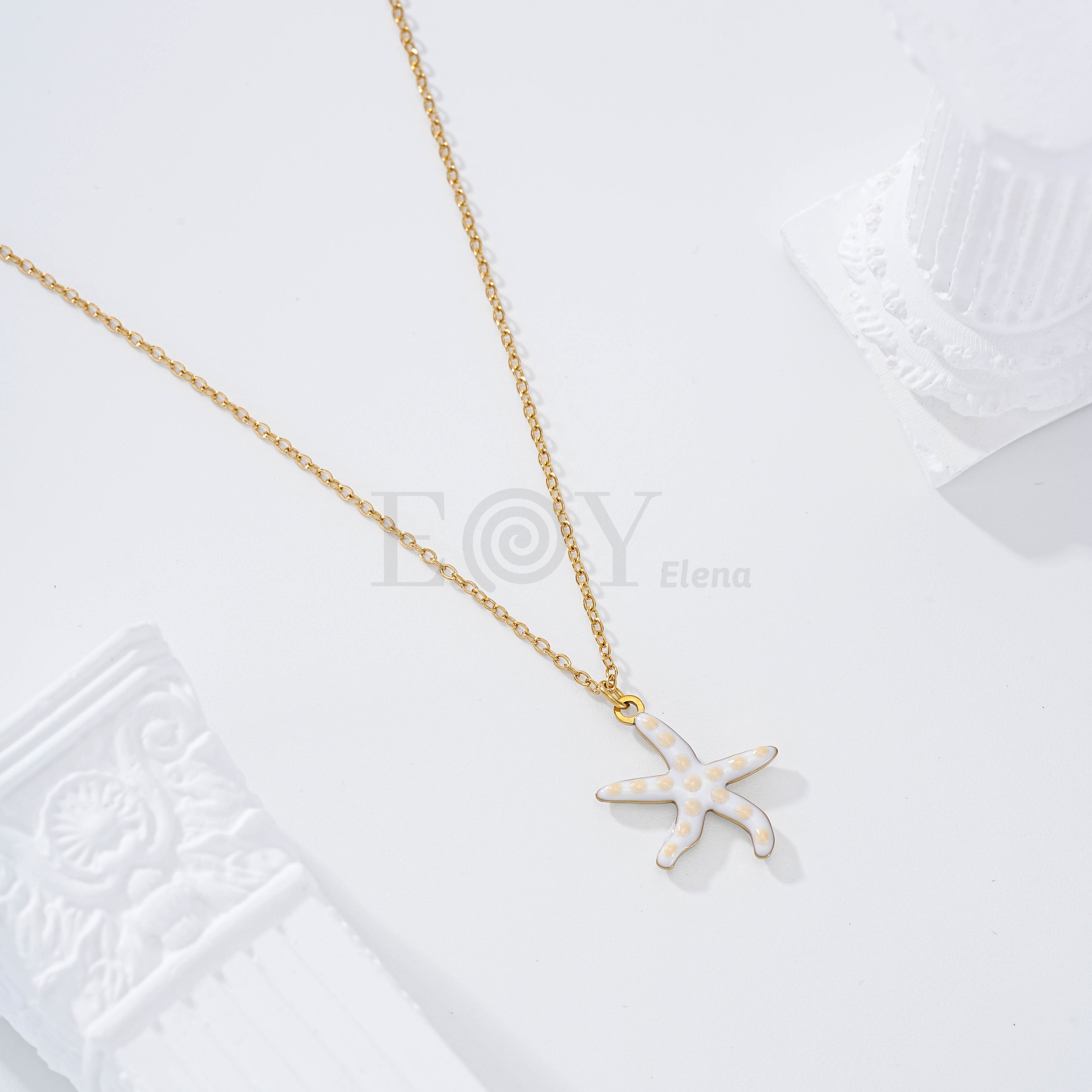 Collar estrella de mar lunares