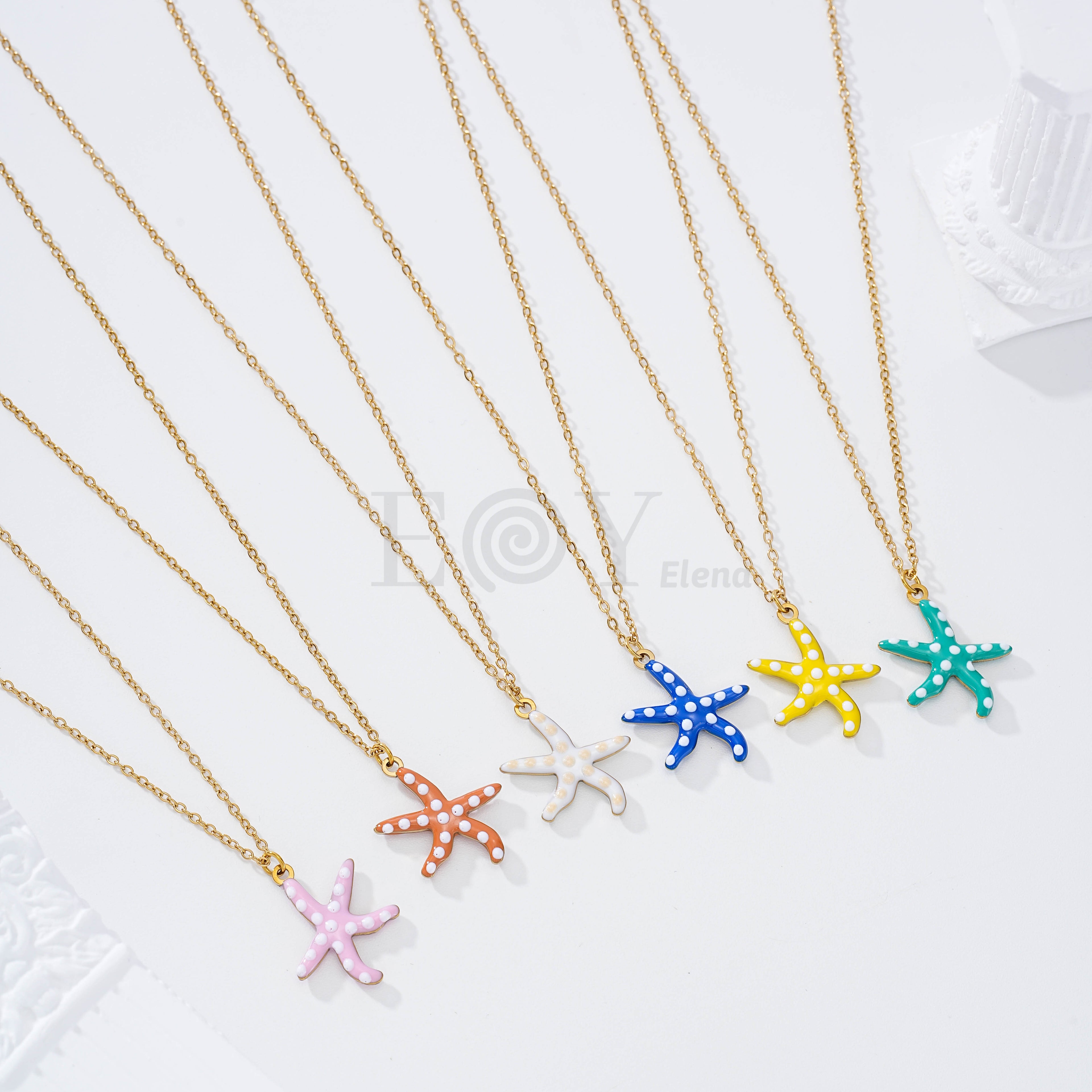 Collar estrella de mar lunares