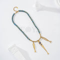 Collar cadena bolas y triple pez acero