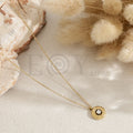 Collar con circonita central acero
