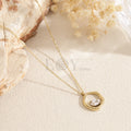Collar aro con piedra acero