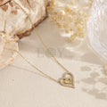 Collar doble corazón con circonitas