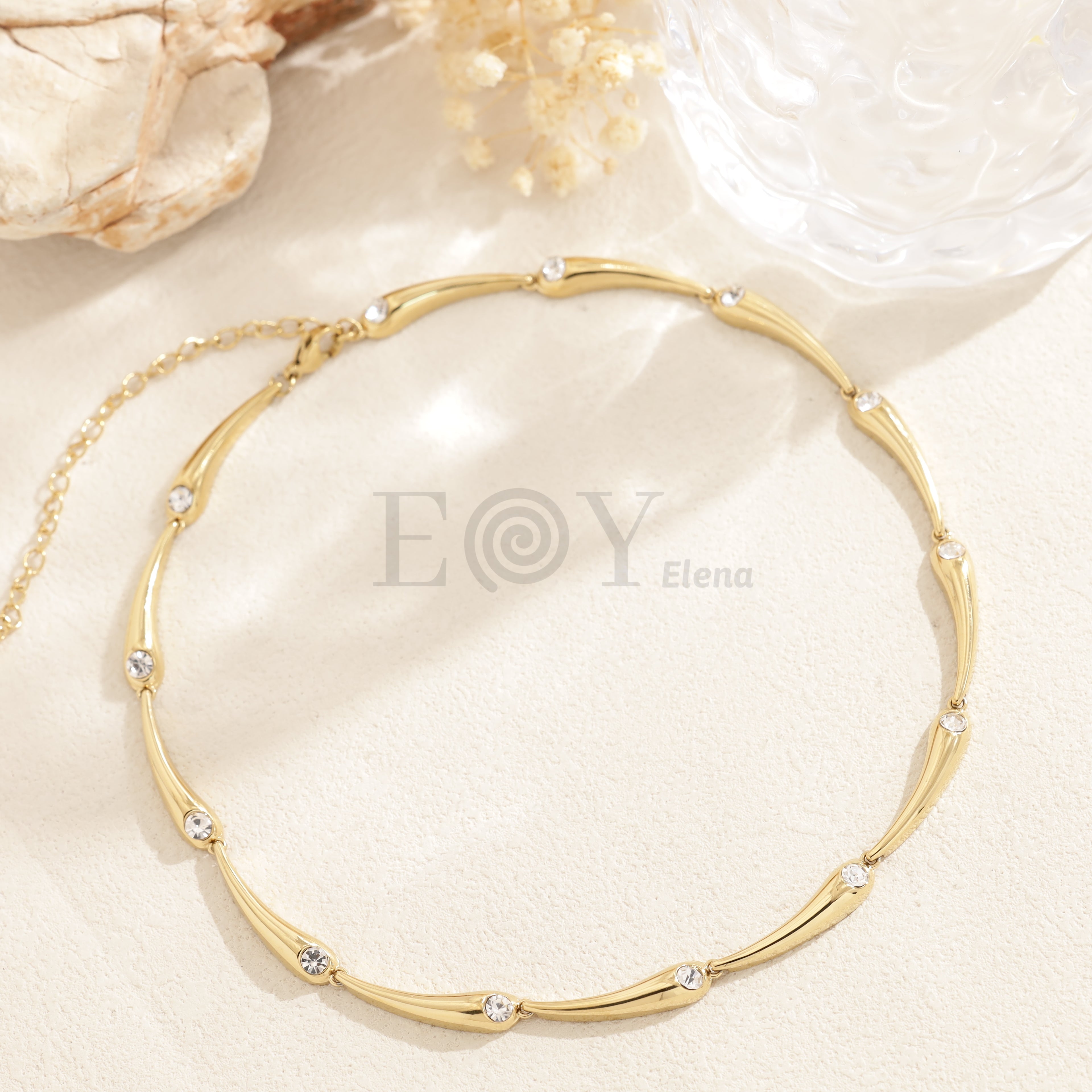 Collar gotas alargadas acero