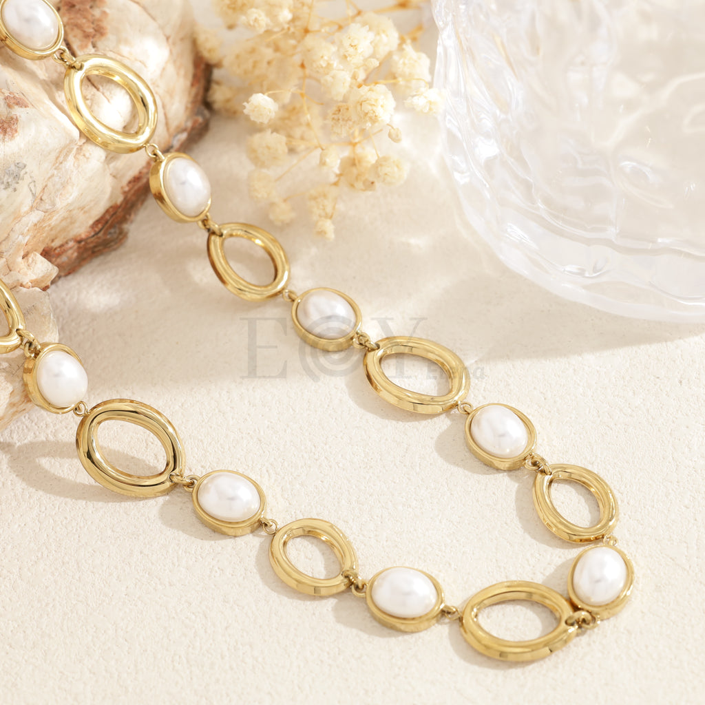 Collar aros y perlas