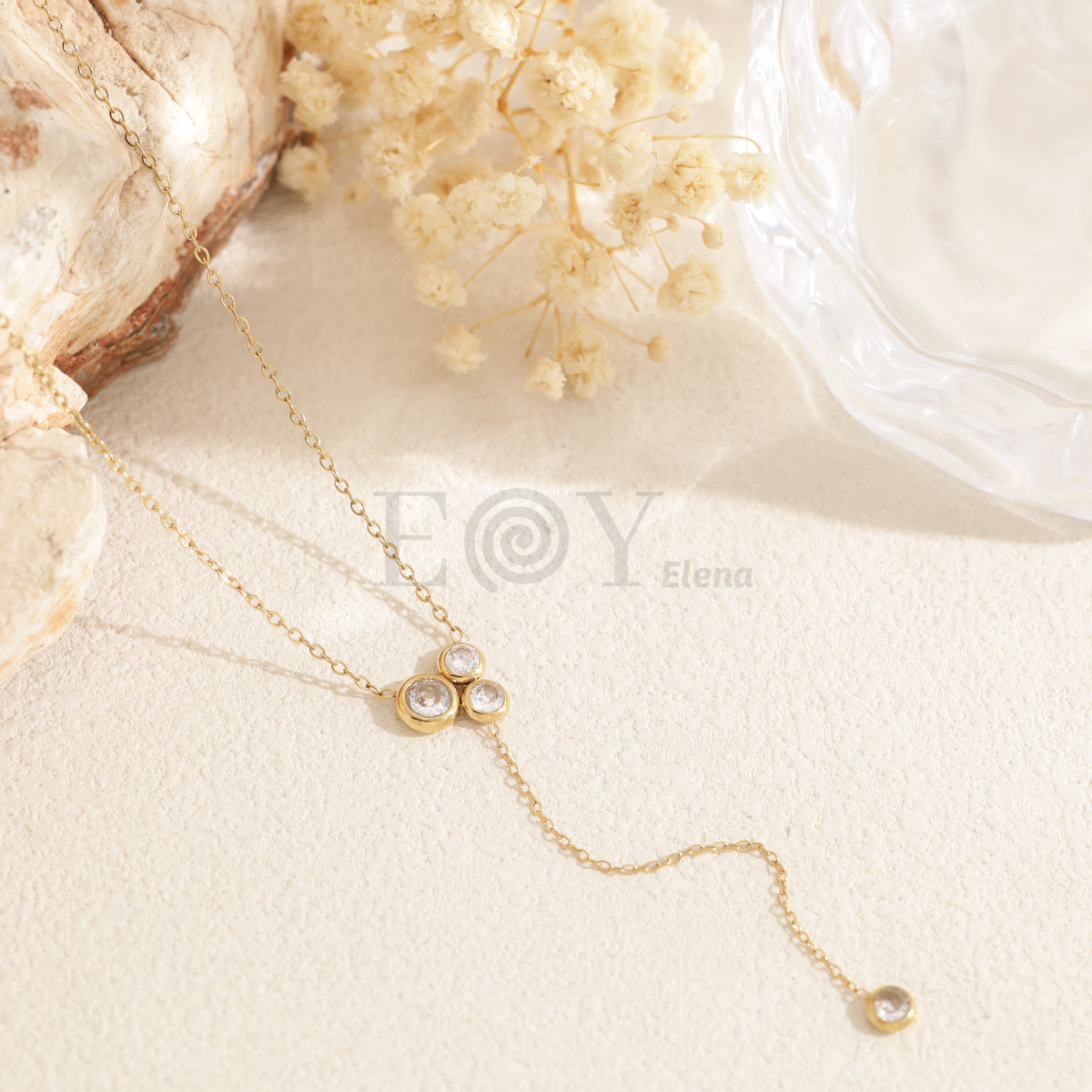 Collar con circonitas acero