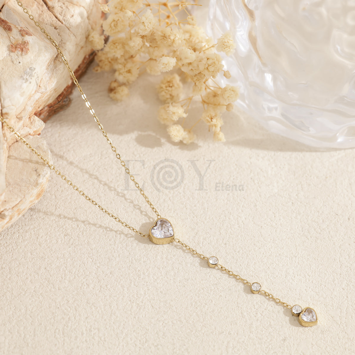 Collar cadena circonitas acero