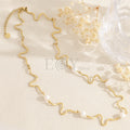 Collar perlas con cadena irregular