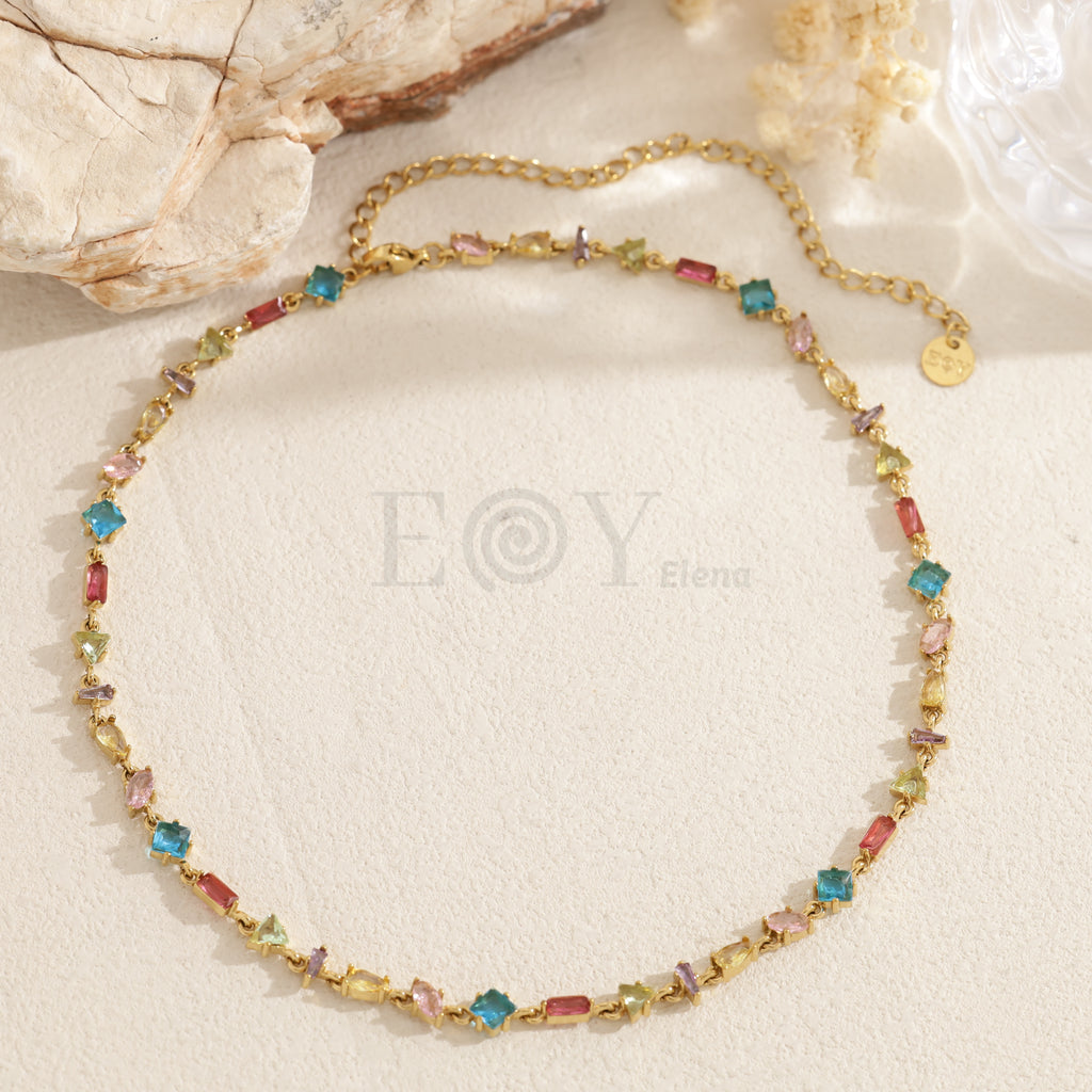 Collar piedras formas varias acero