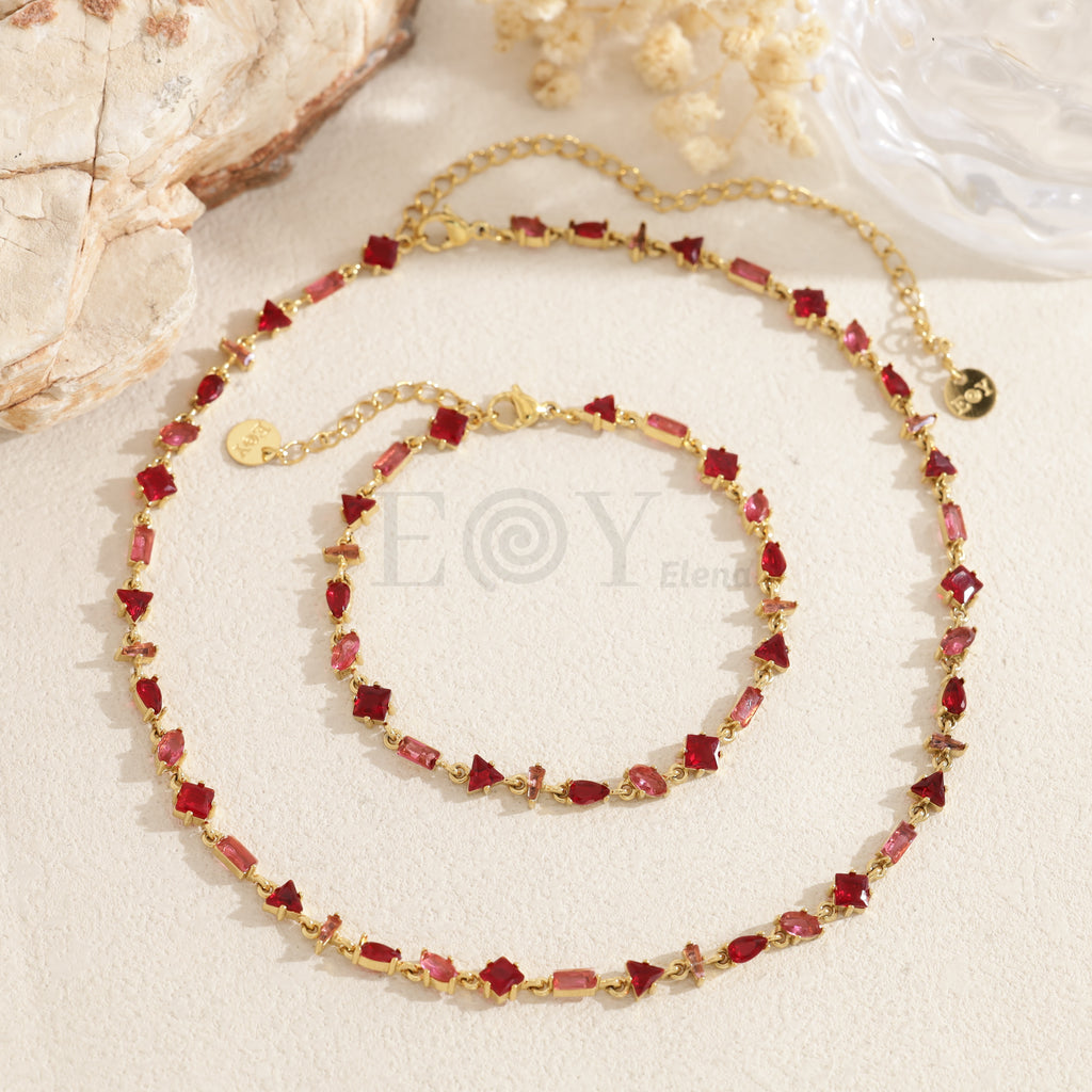 Collar piedras formas varias acero