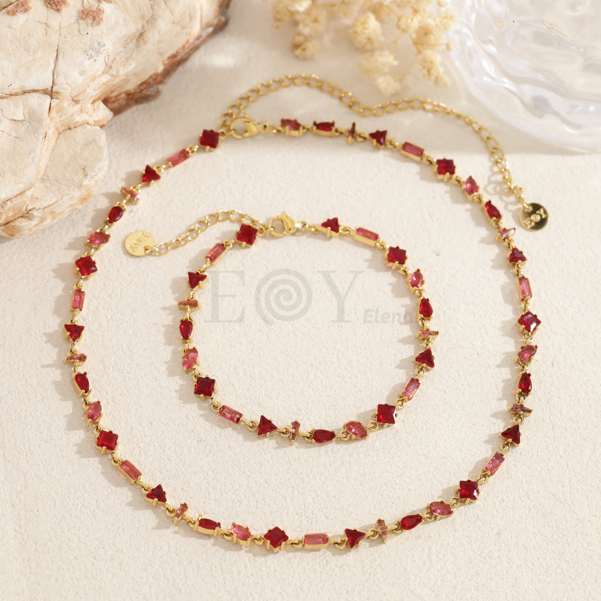 Pulsera piedras irregulares color acero