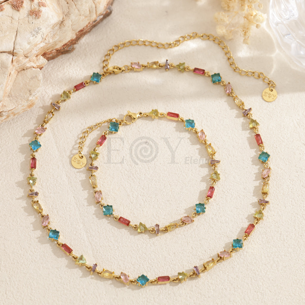 Pulsera piedras irregulares color acero