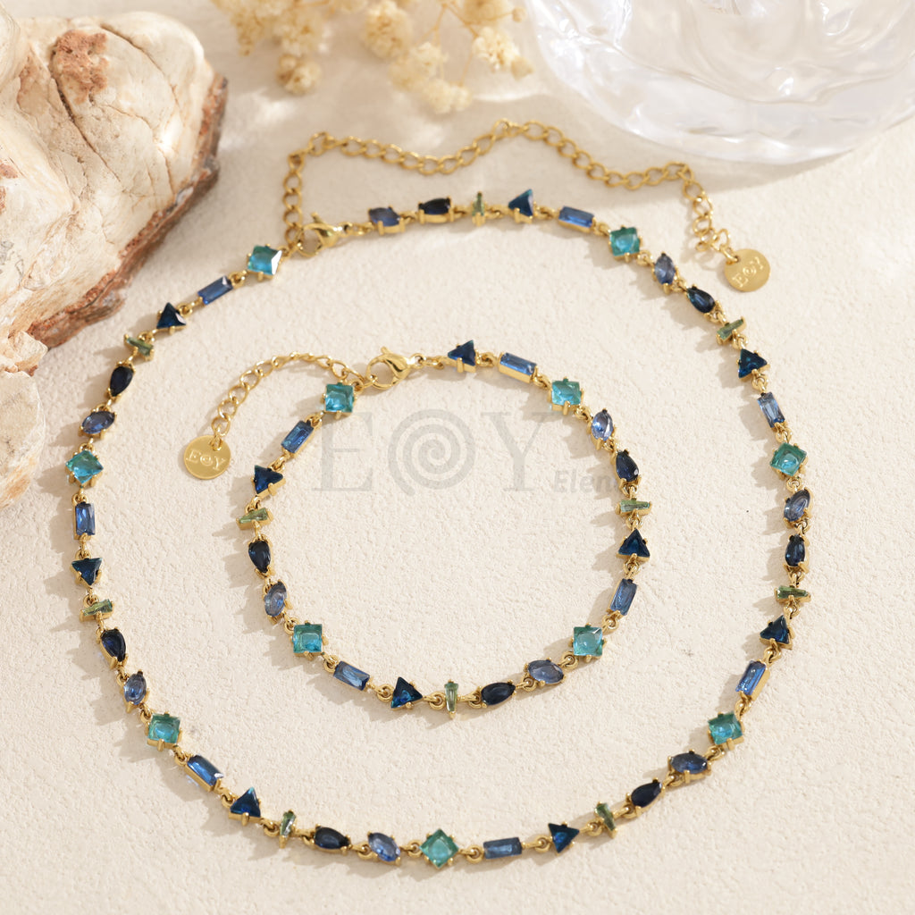 Collar piedras formas varias acero