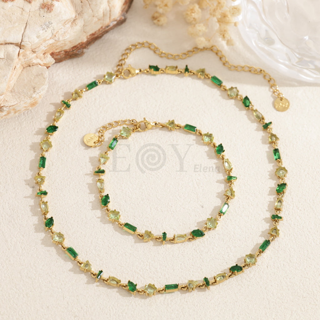 Pulsera piedras irregulares color acero