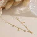 Collar peces con circonitas acero