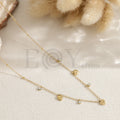 Collar corazones con circonitas acero