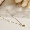 Collar árbol de la vida y perlas acero