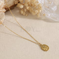 Collar con flor acero