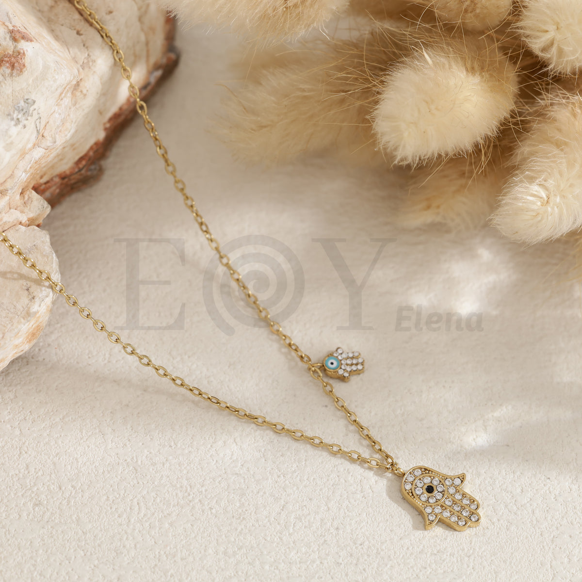 Collar mano de F´stima circonitas