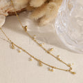 Collar chapas con perlas acero