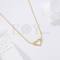 Collar de corazón con circonitas de acero