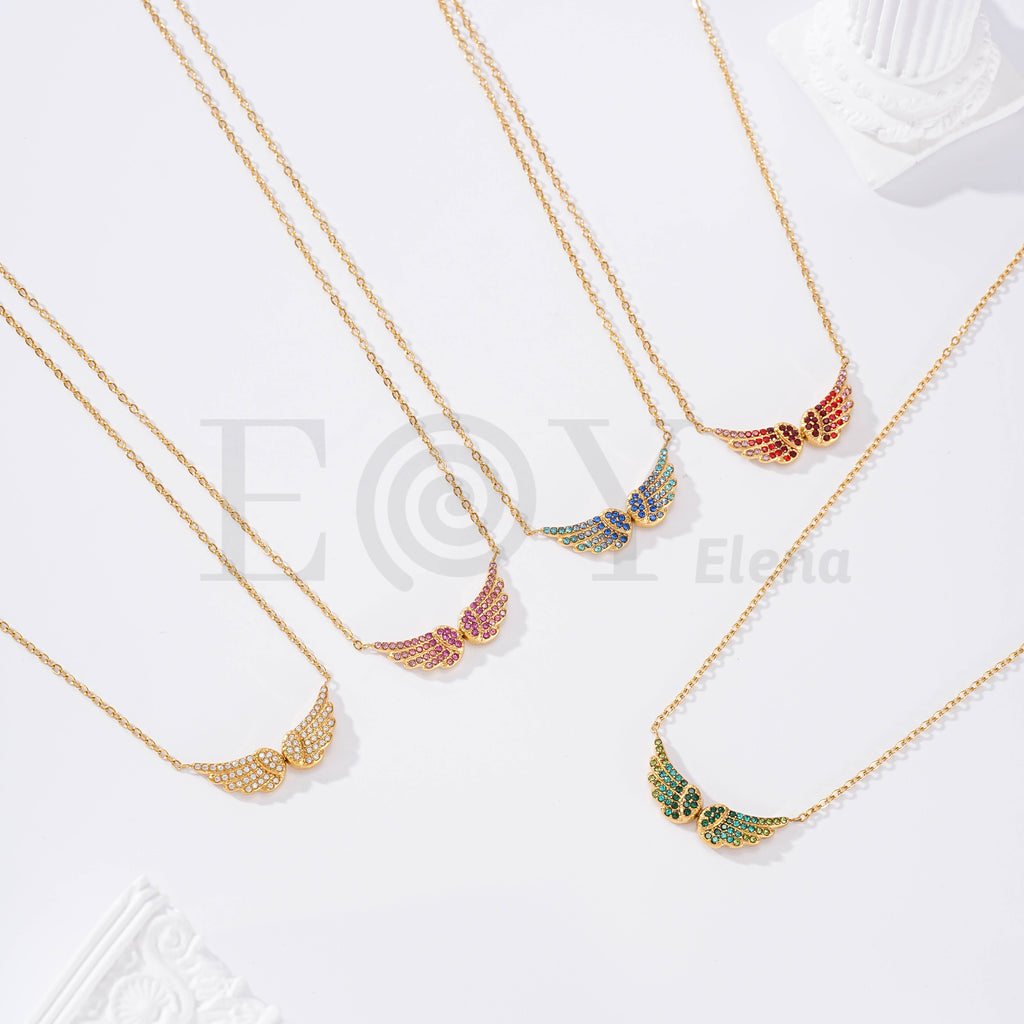 Collar de alas con circontias de acero