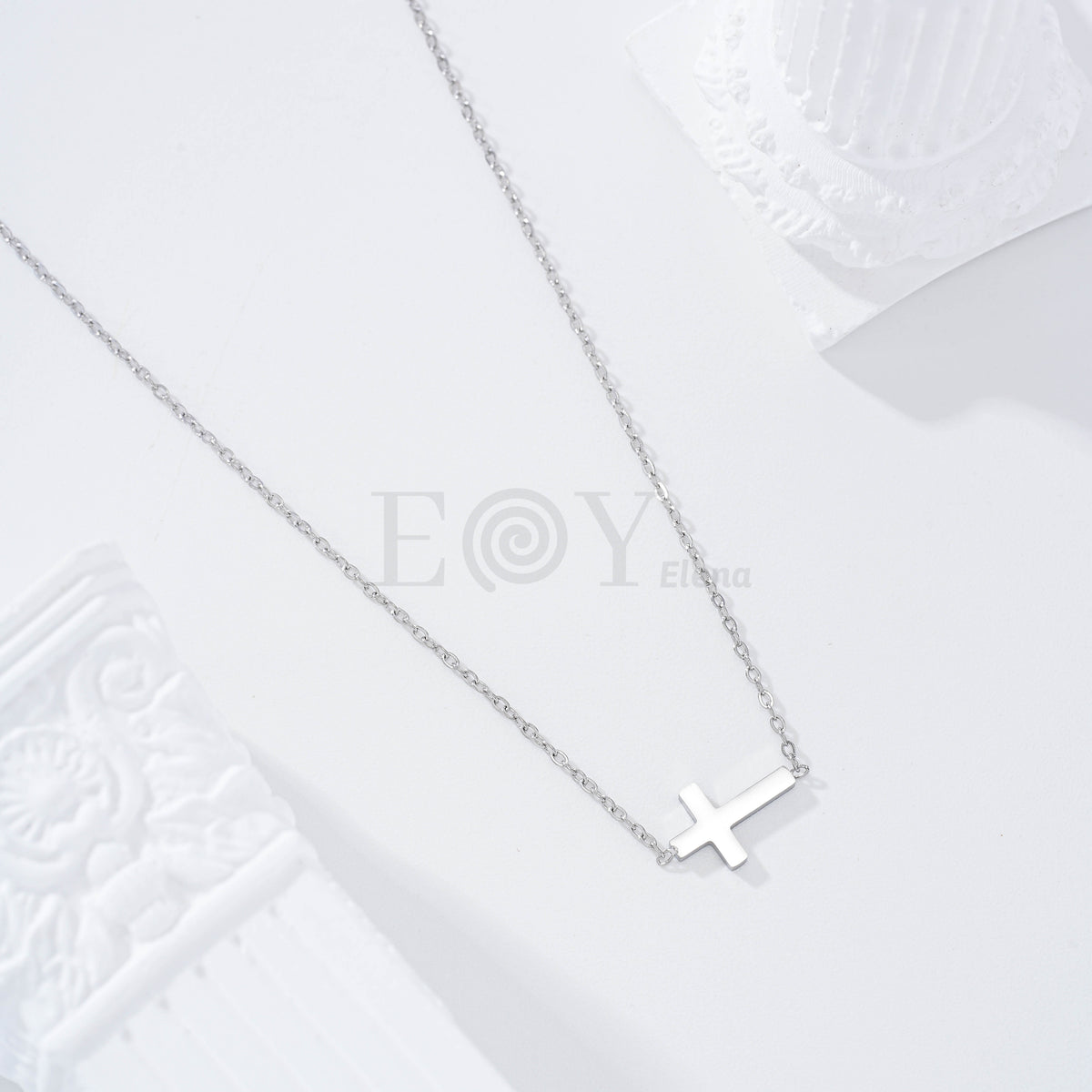 Collar cruz acero