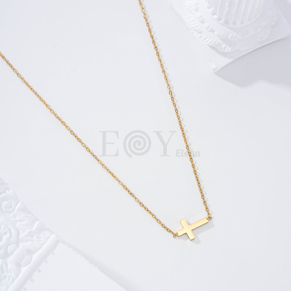 Collar cruz acero