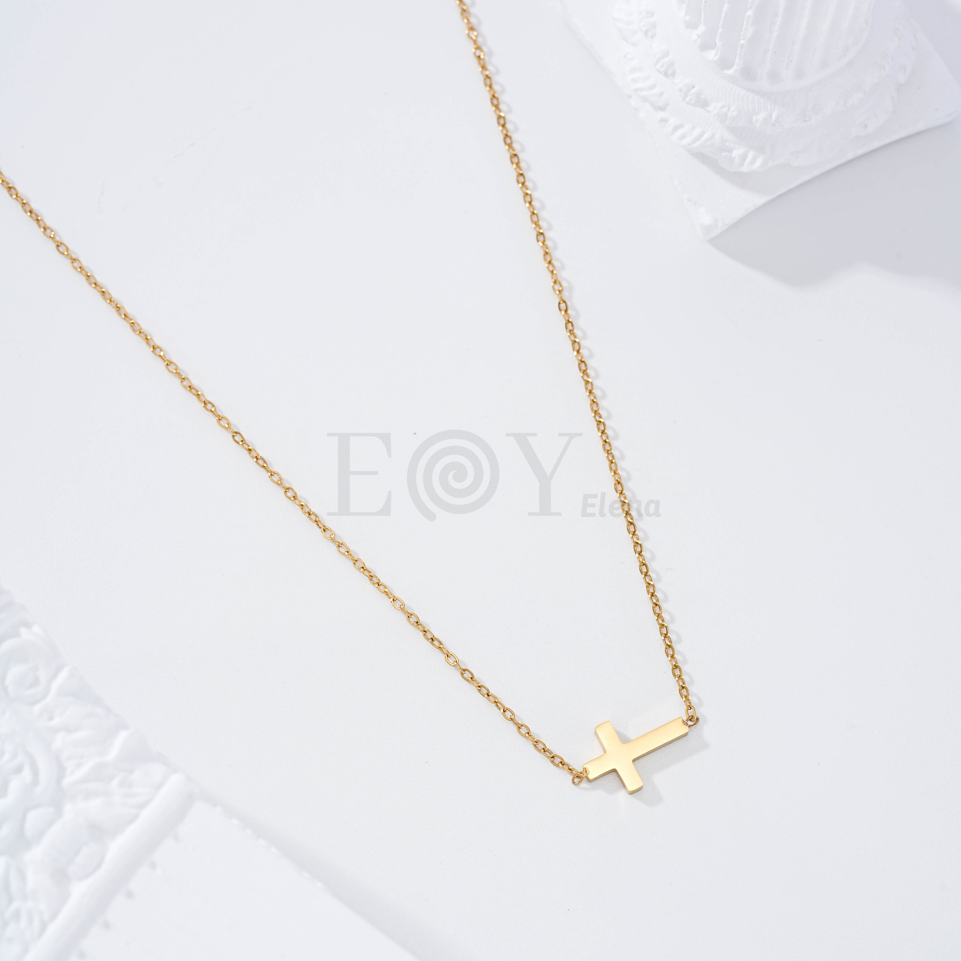 Collar cruz acero