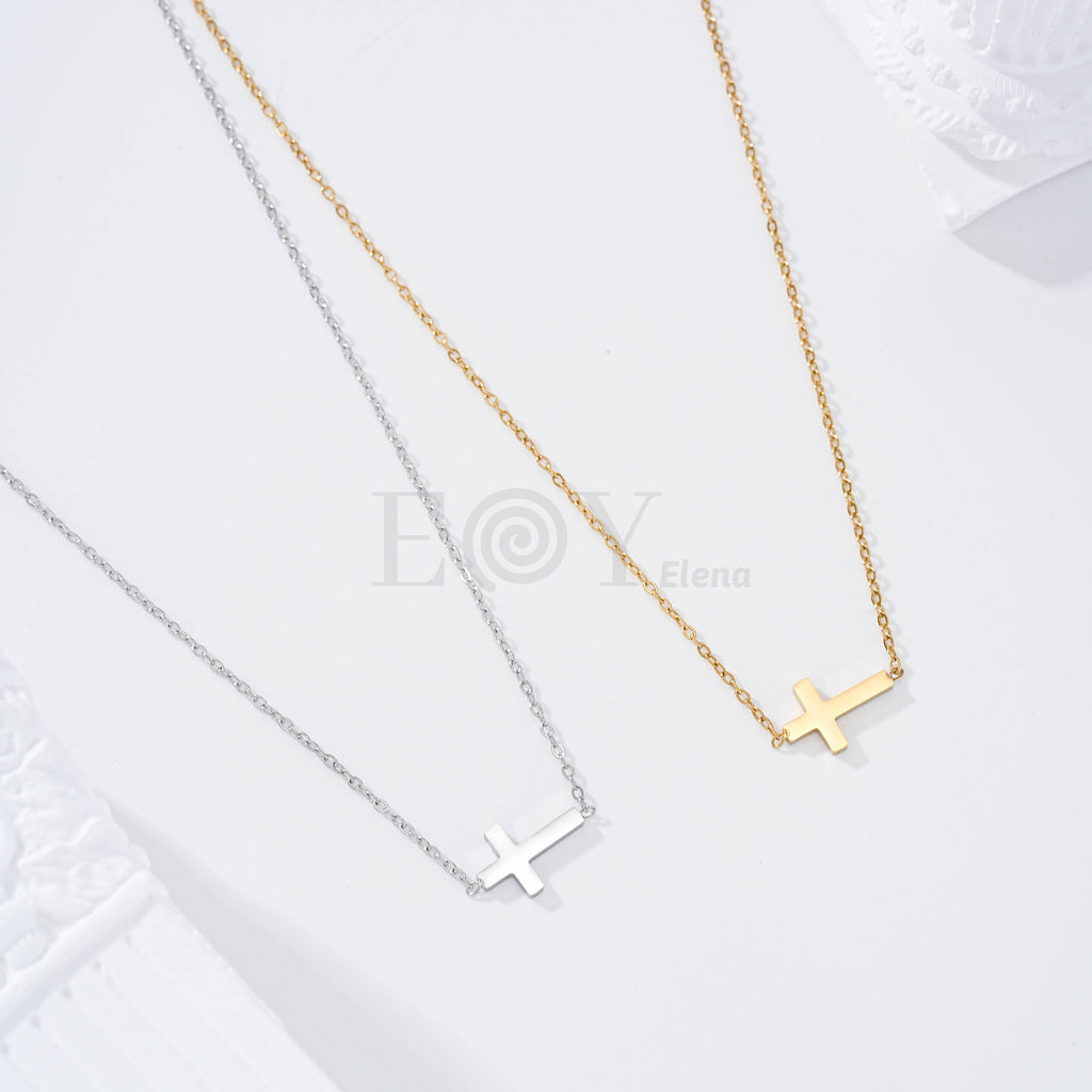 Collar cruz acero