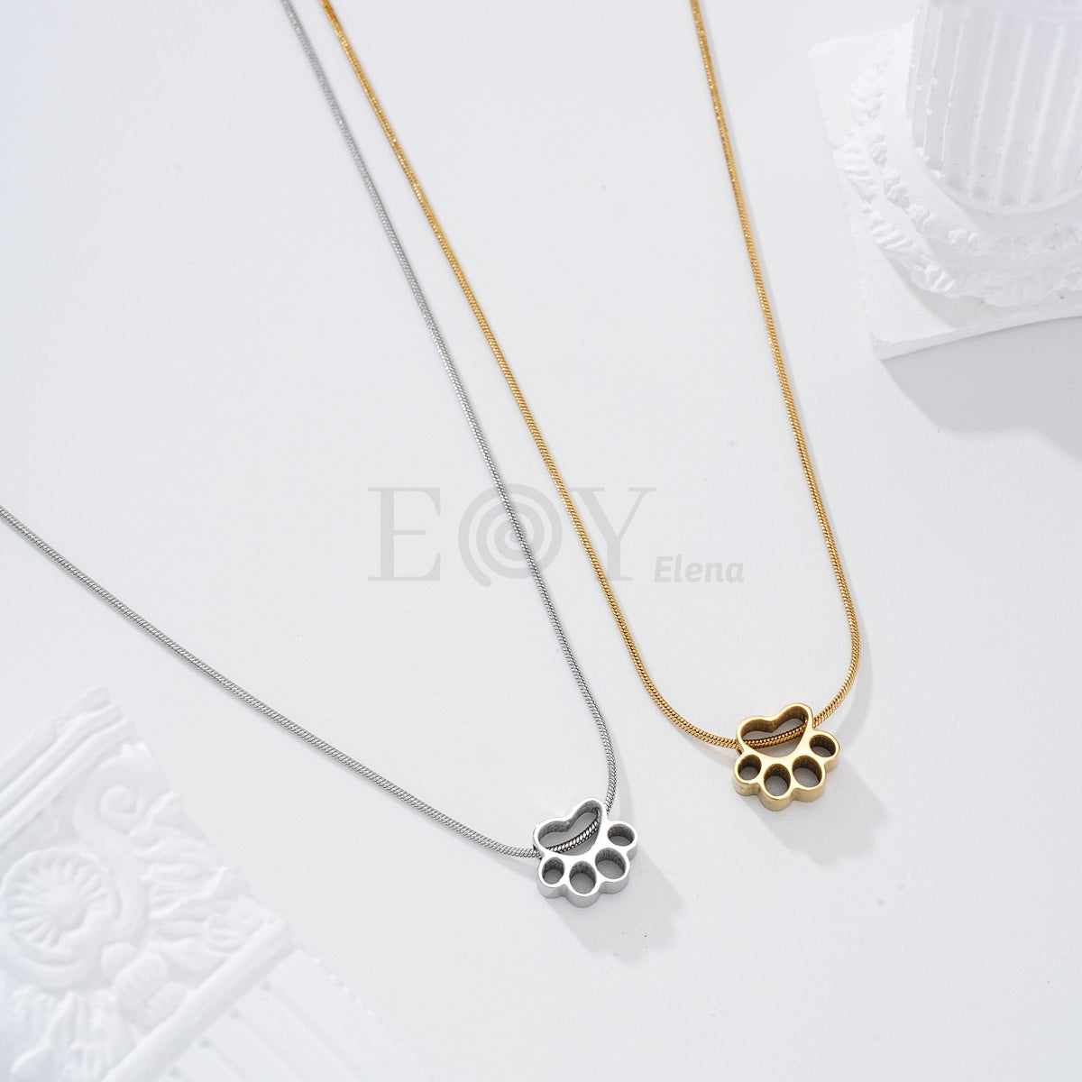 Collar huella animal acero