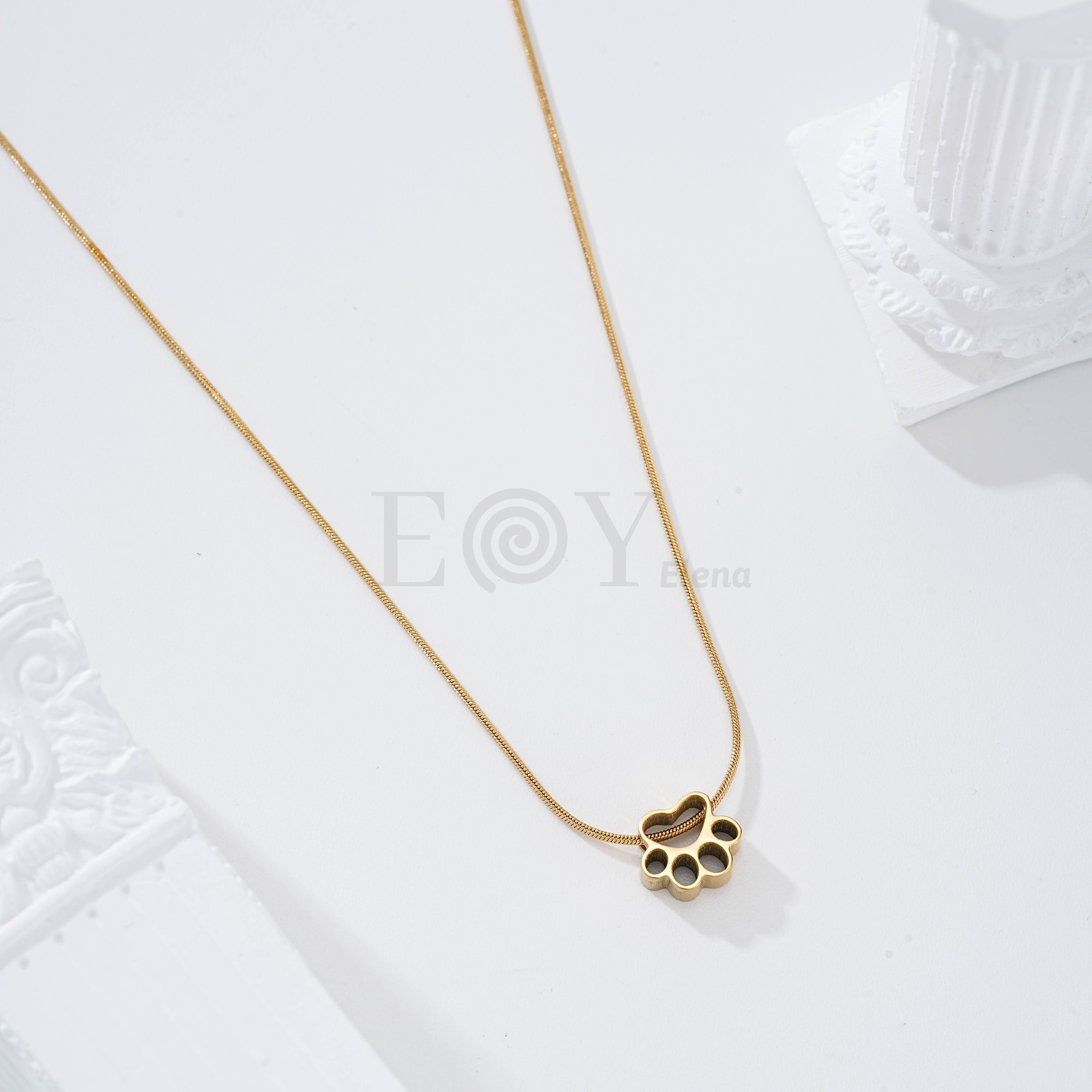 Collar huella animal acero