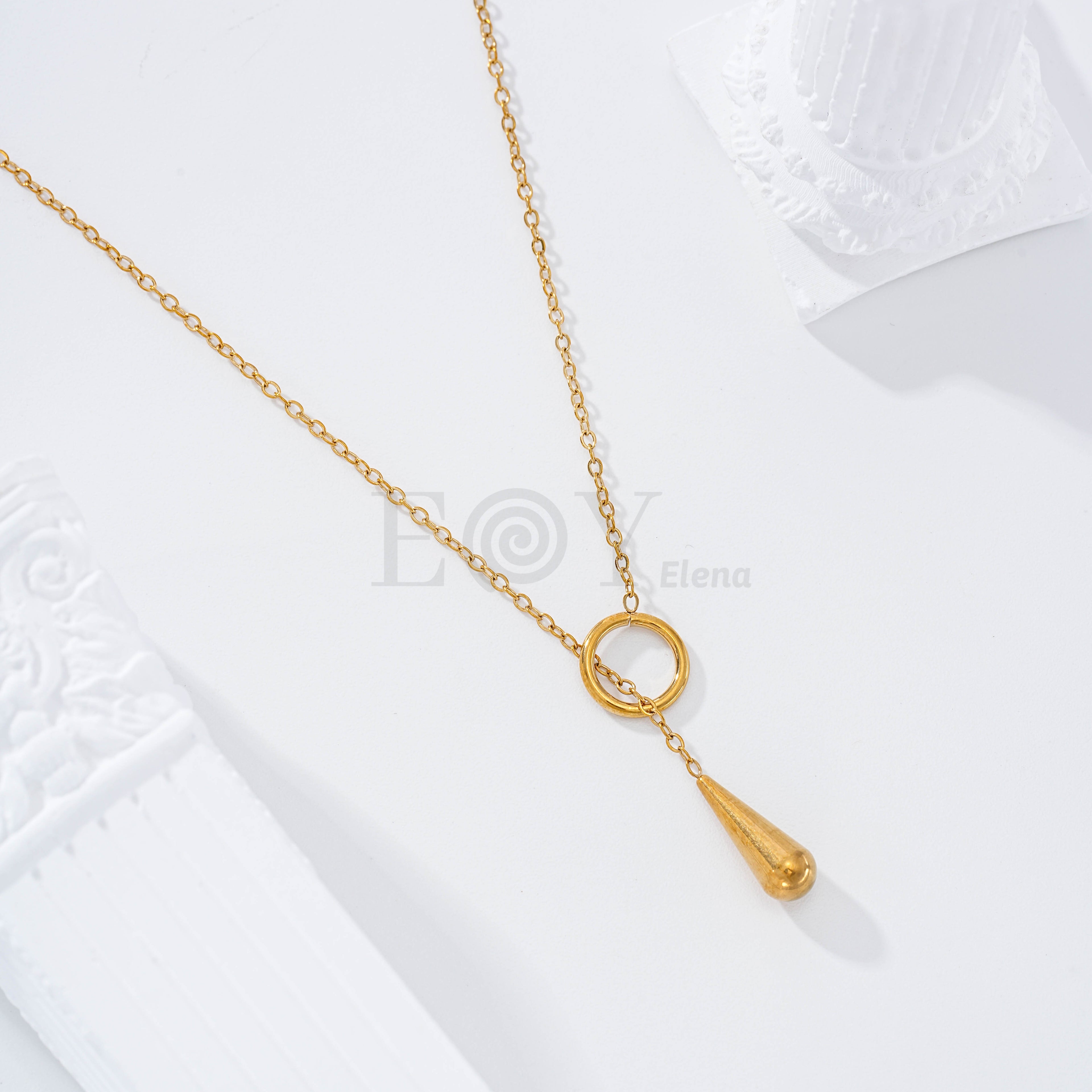 Collar gota y aro acero