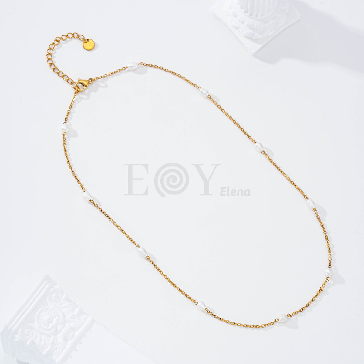 Collar con perlas acero