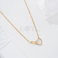 Collar infinito y corazón circonitas acero