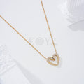 Collar corazón circonitas acero