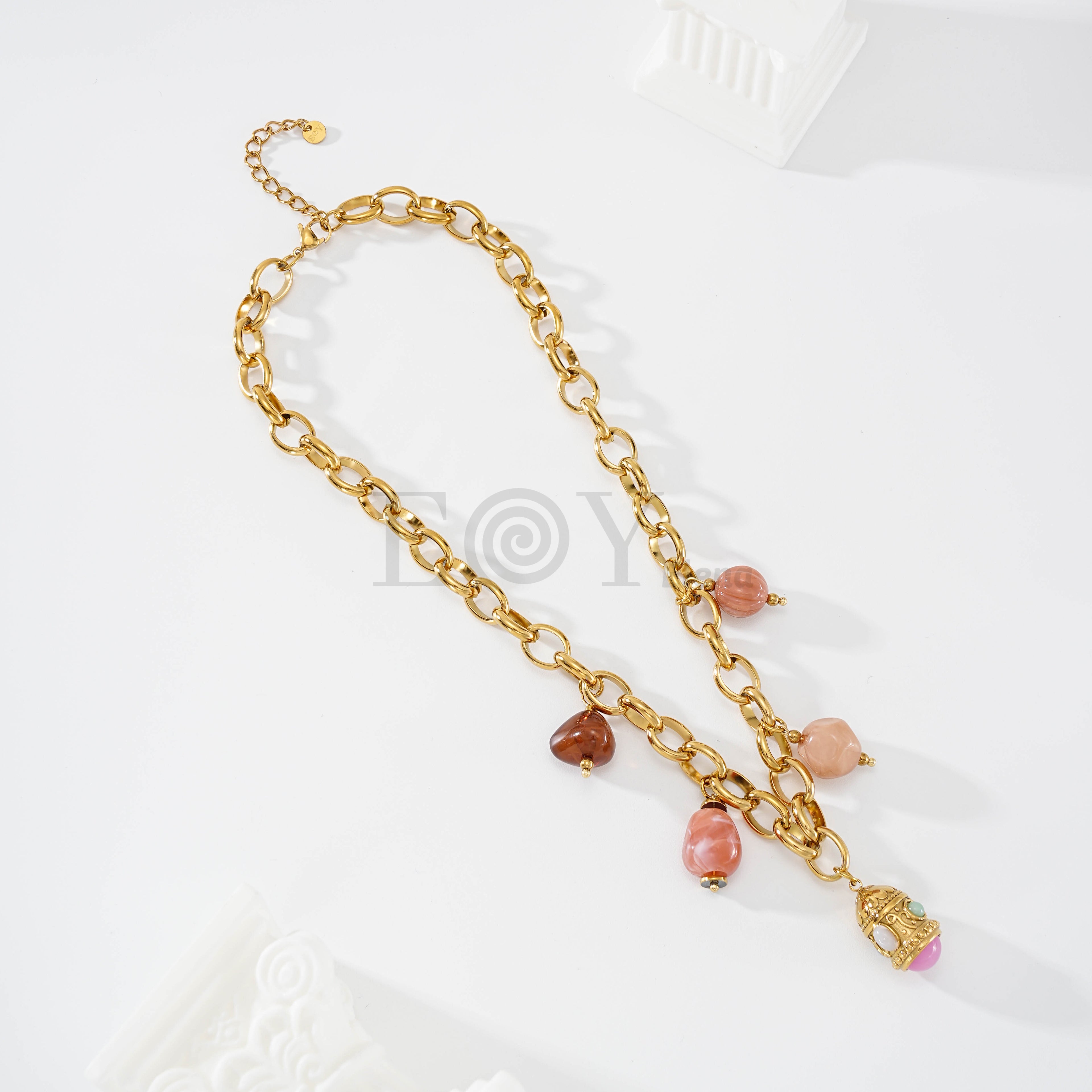 Collar farolillo con piedras