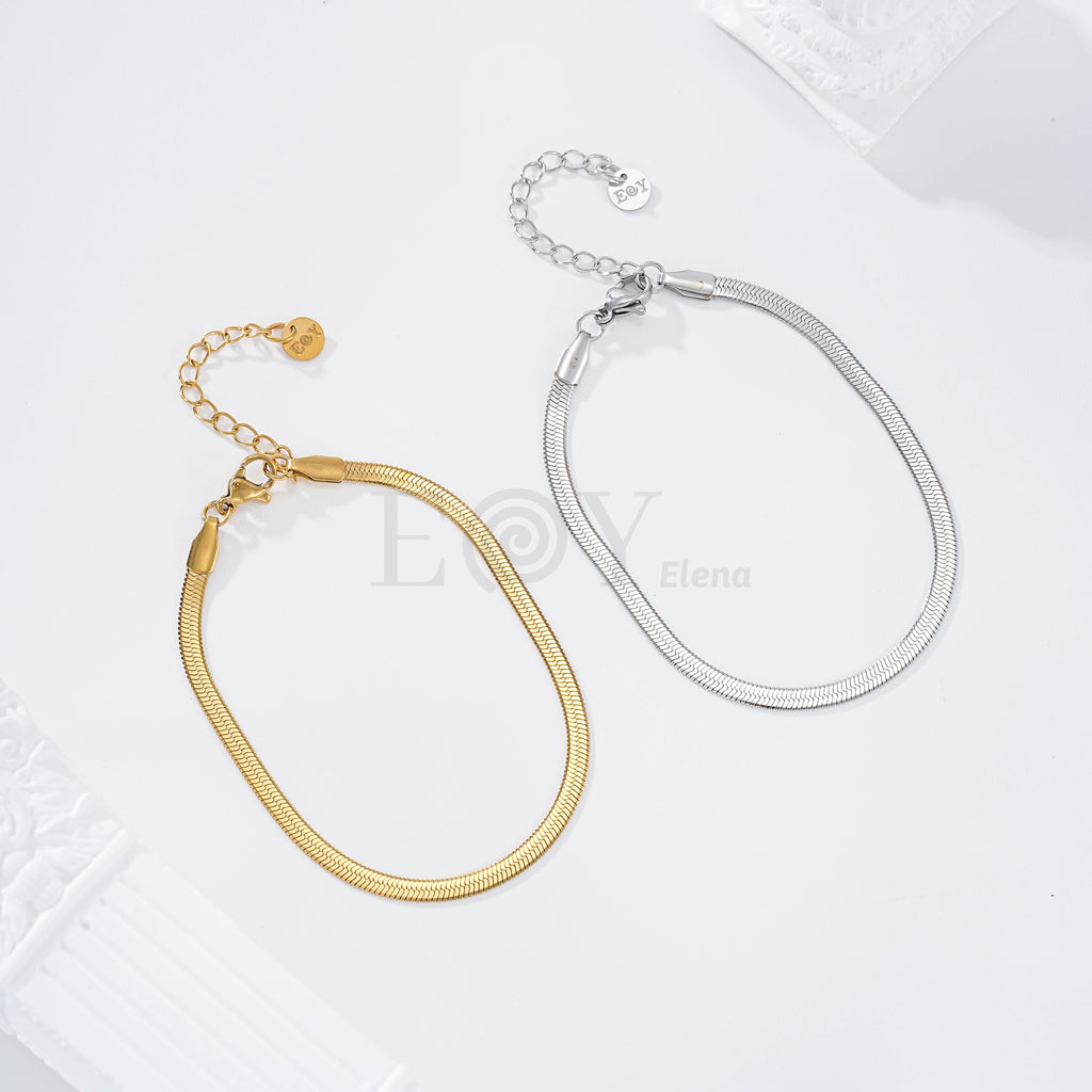 Pulsera cadena plana acero