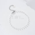 Pulsera perlas cadena acero