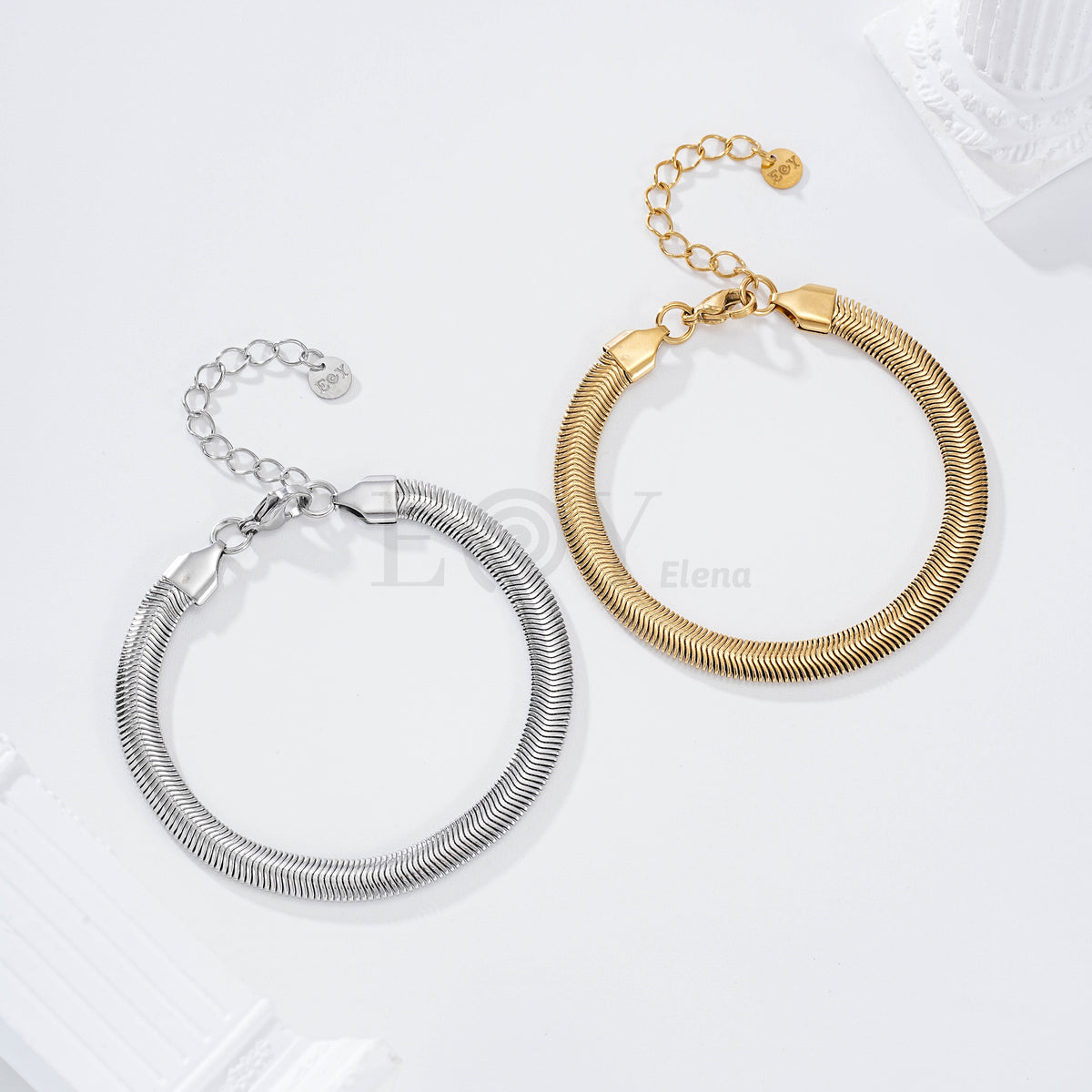 Pulsera cadena plana acero