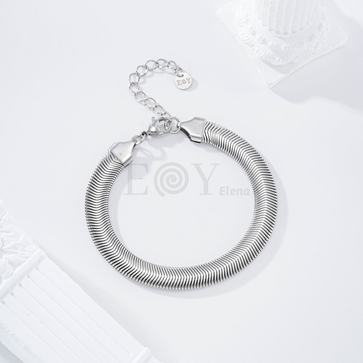 Pulsera cadena plana acero