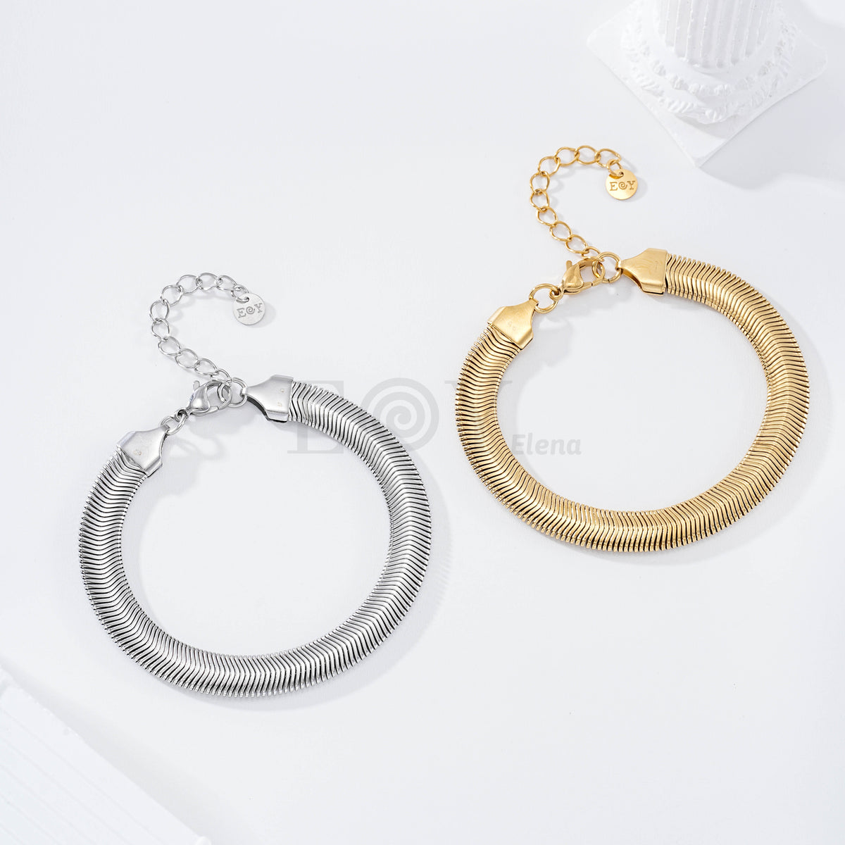 Pulsera cadena plana acero
