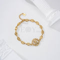 Pulsera calabrotes y cruz central acero