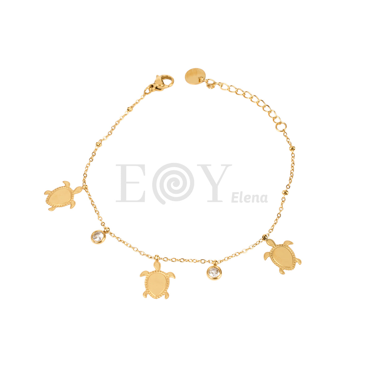 Pulsera tortuga y circonitas acero