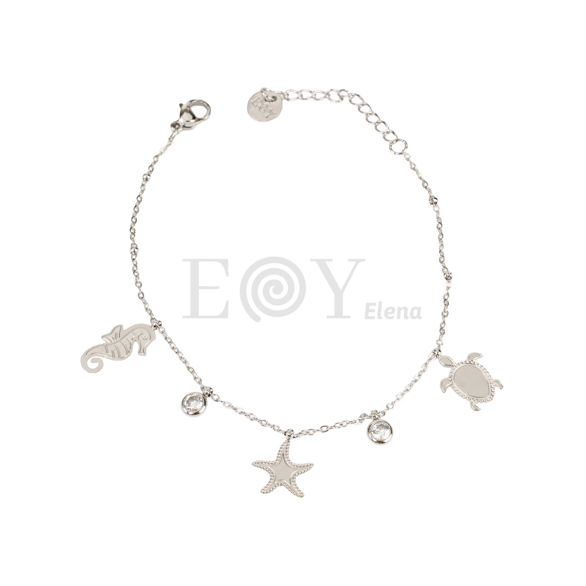 Pulsera caballito, estrella y tortuga acero