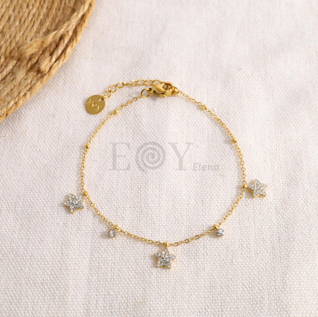 Pulsera estrellas y circonitas