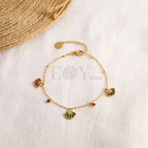 Pulsera de conchas y circonitas