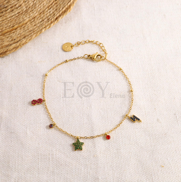 Pulsera estrella, rayo e infinito circonitas
