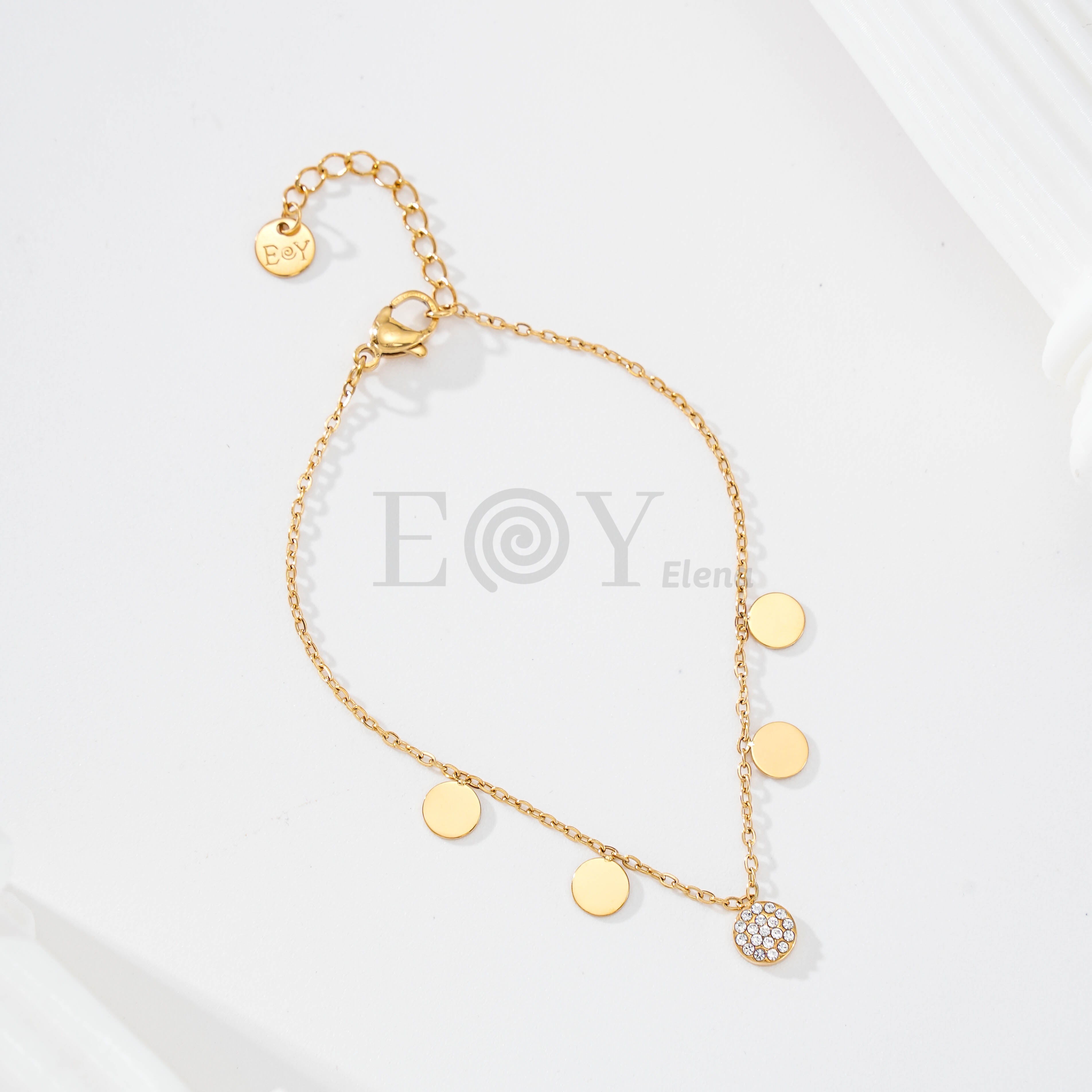 Pulsera con chapa central circonitas